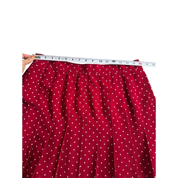 TAIL Vintage Red Polka Dot Pleated Tennis Skirt Size 16 - Picture 6 of 11